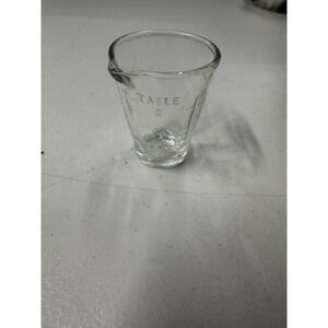 Vintage Glass Medicine Measuring Cup Embossed Table Dessert Tea Jigger Spout